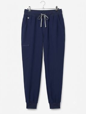 Figs Navy Track Joggers with Gray Drawstring